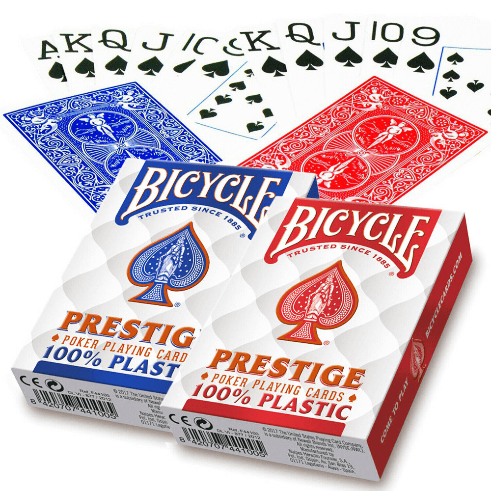 Jeu-de-54-cartes-100-Plastique-Bicycle-Prestige-3020-Rouge