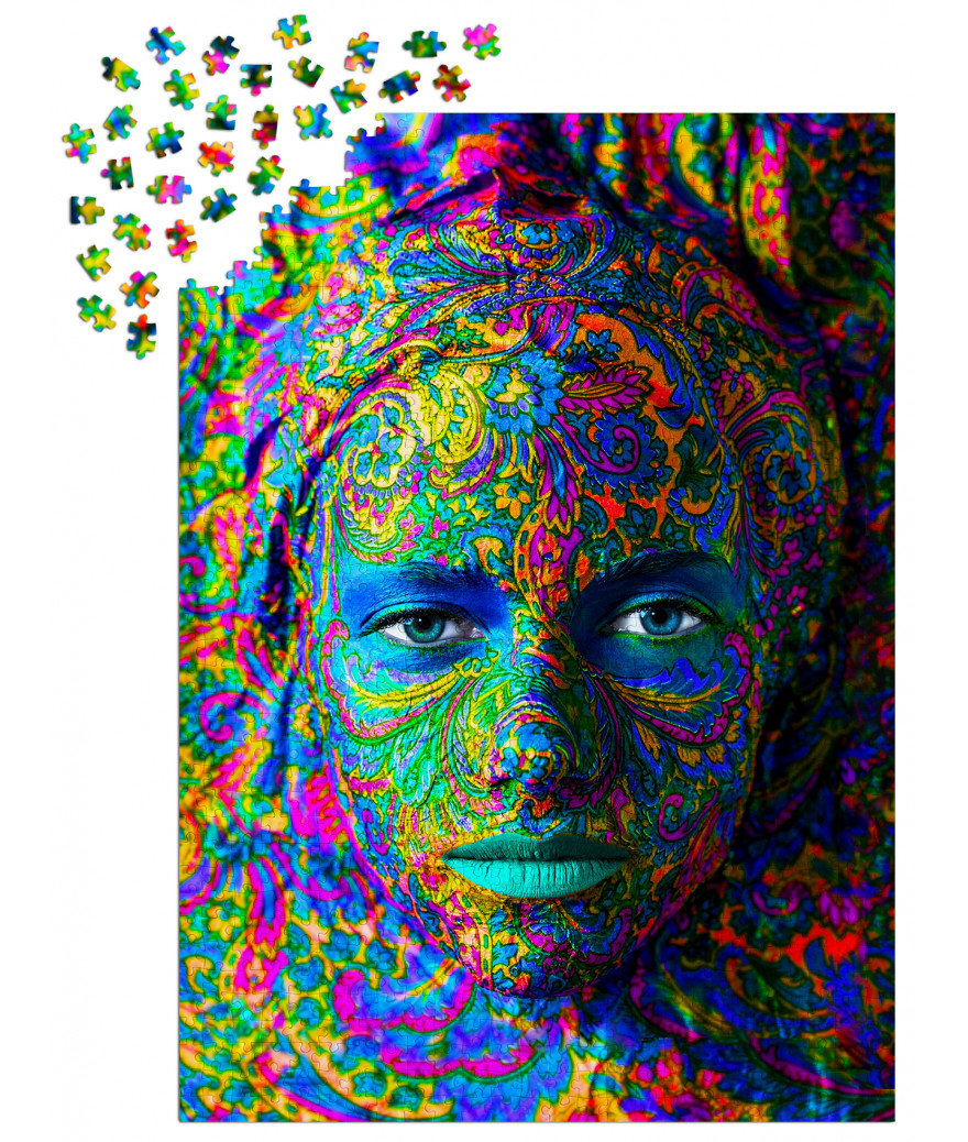 Puzzle 1000 pièces Woman with Color Art Makeup