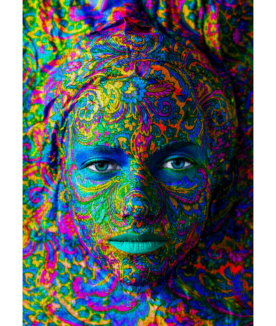 Puzzle 1000 pièces Woman with Color Art Makeup