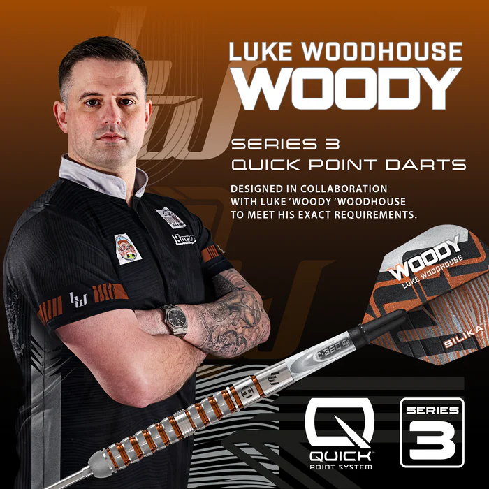 Fléchettes Harrows Luke Woodhouse pointe acier 25gr