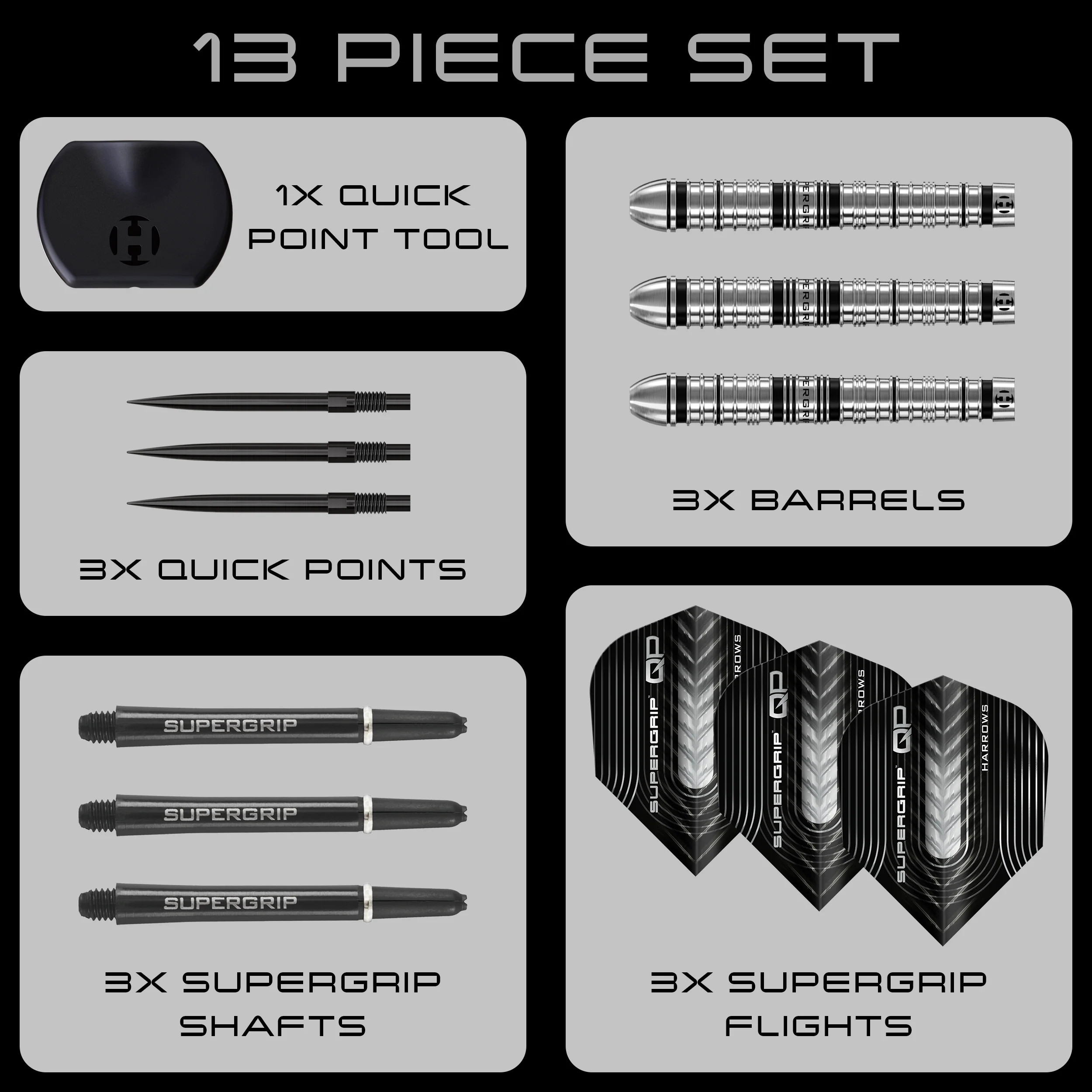 Harrows-steeltip-Supergrip-QP-Tapered-90-tungsten