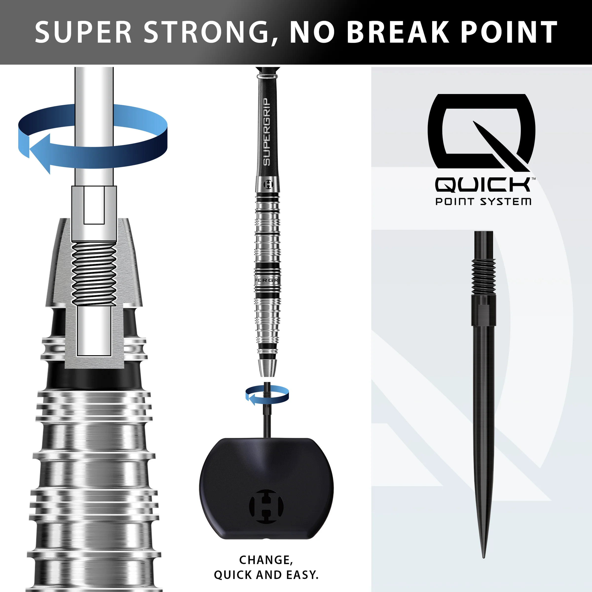 Harrows-steeltip-Supergrip-QP-Torpedo-90-tungsten