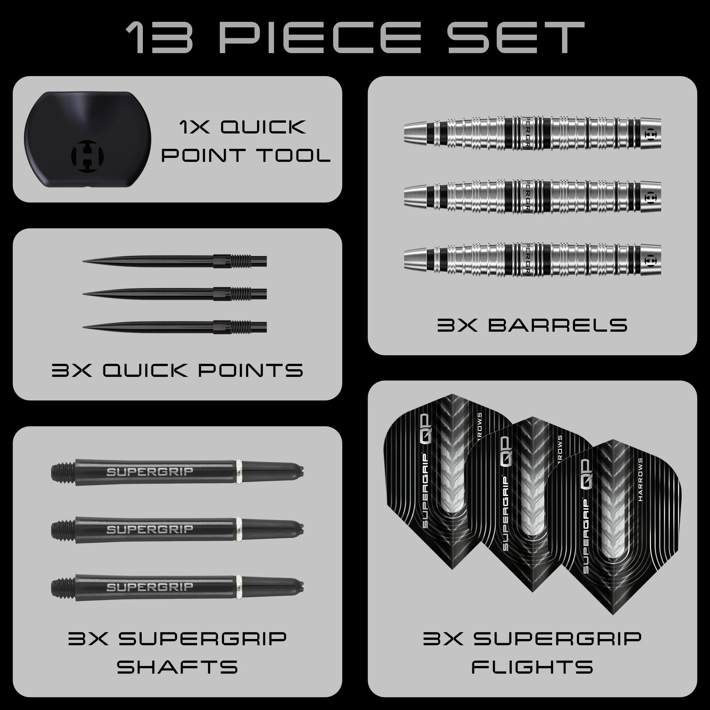 Harrows-steeltip-Supergrip-QP-Torpedo-90-tungsten