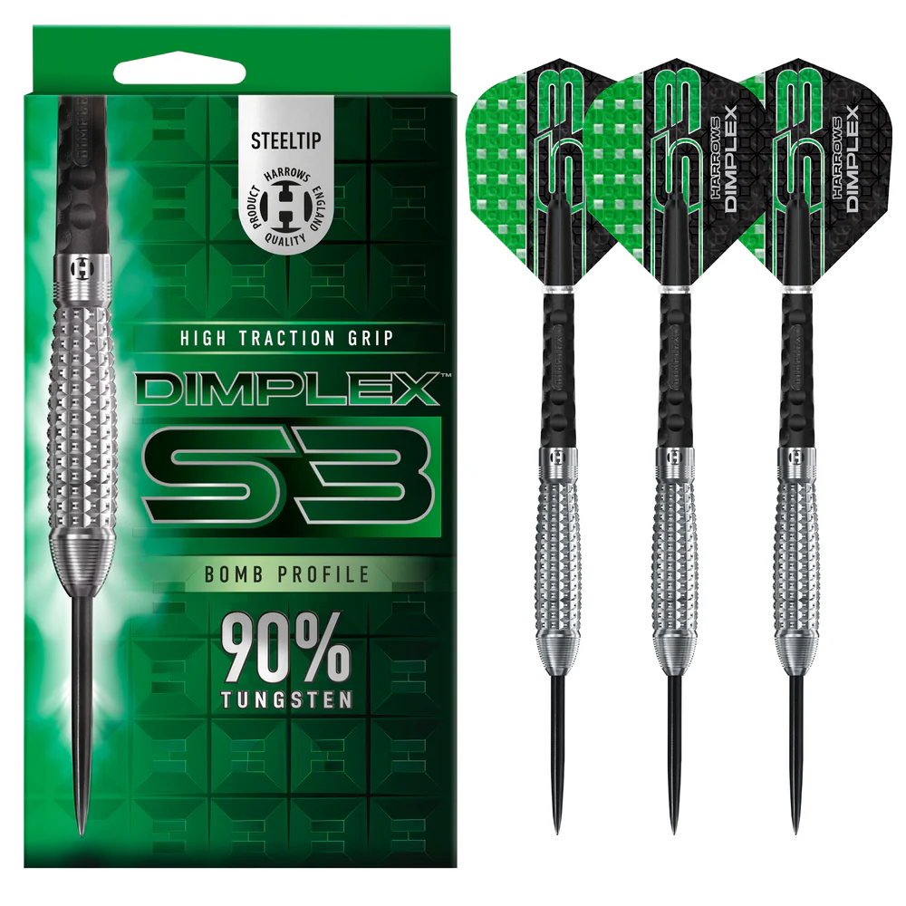 Fléchettes-Harrows-dimplex-S3-bomb-acier-steeltip