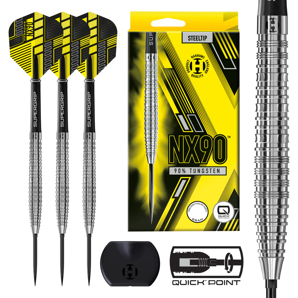 Fléchettes-Harrows-steeltip-NX90-Tapered-90-tungsten-acier