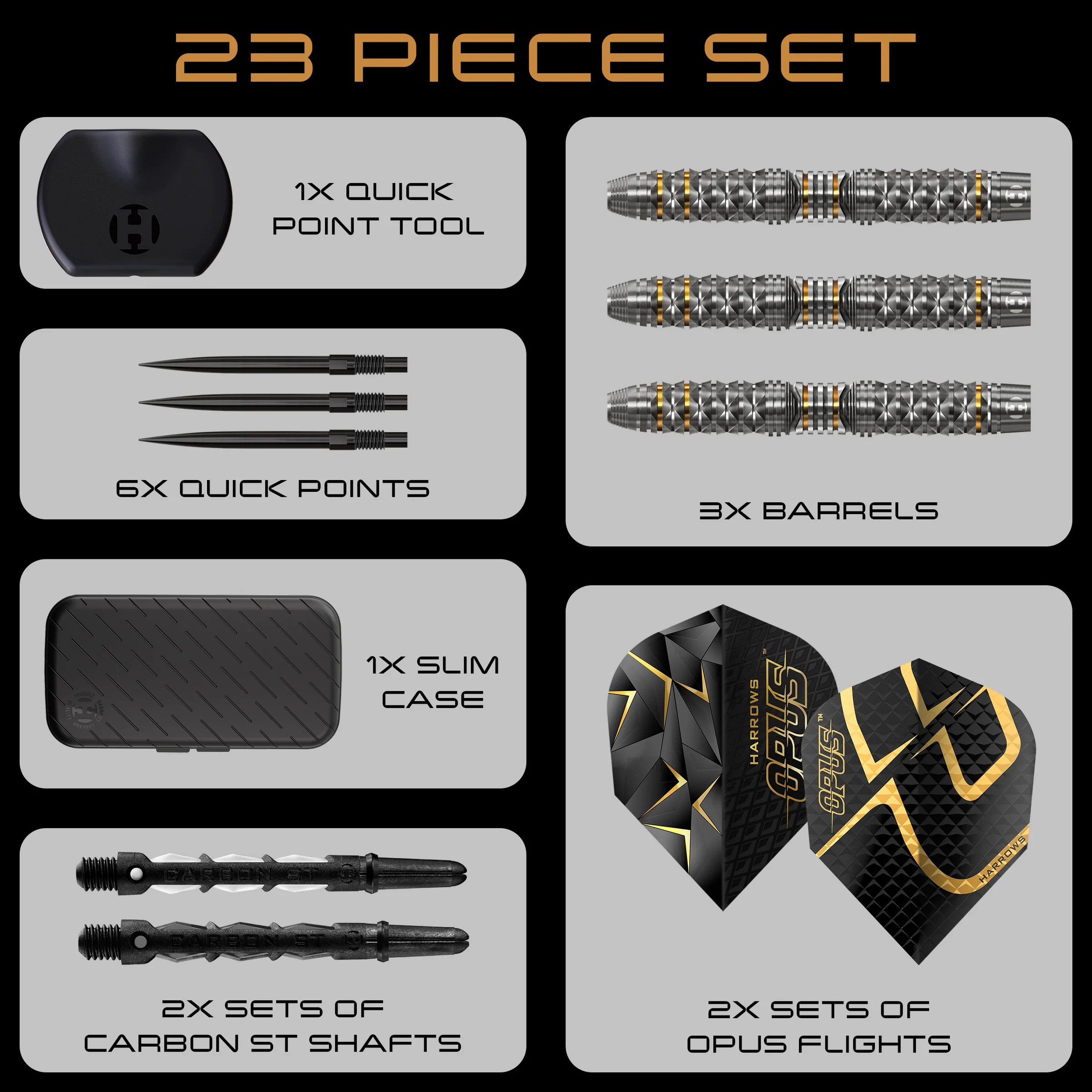 Fléchettes-Harrows-Opus-pointe-acier-steeltip-quick-point