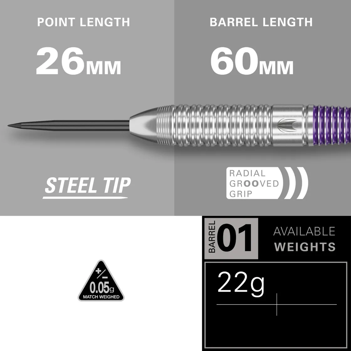 Fléchettes Target Luke LITTLER BRASS pointe acier 22gr