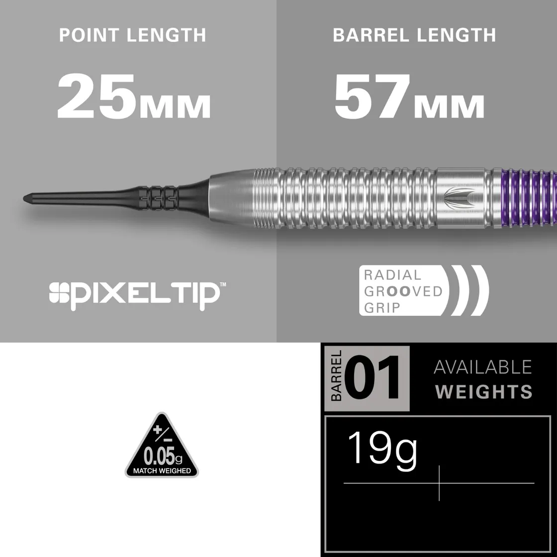 Fléchettes Target Luke LITTLER BRASS pointe nylon 19 gr