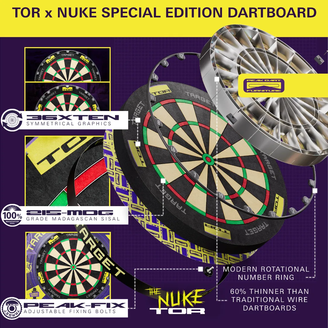 4 Pièces Dartboard Surround Harrows Black-Finition Velours