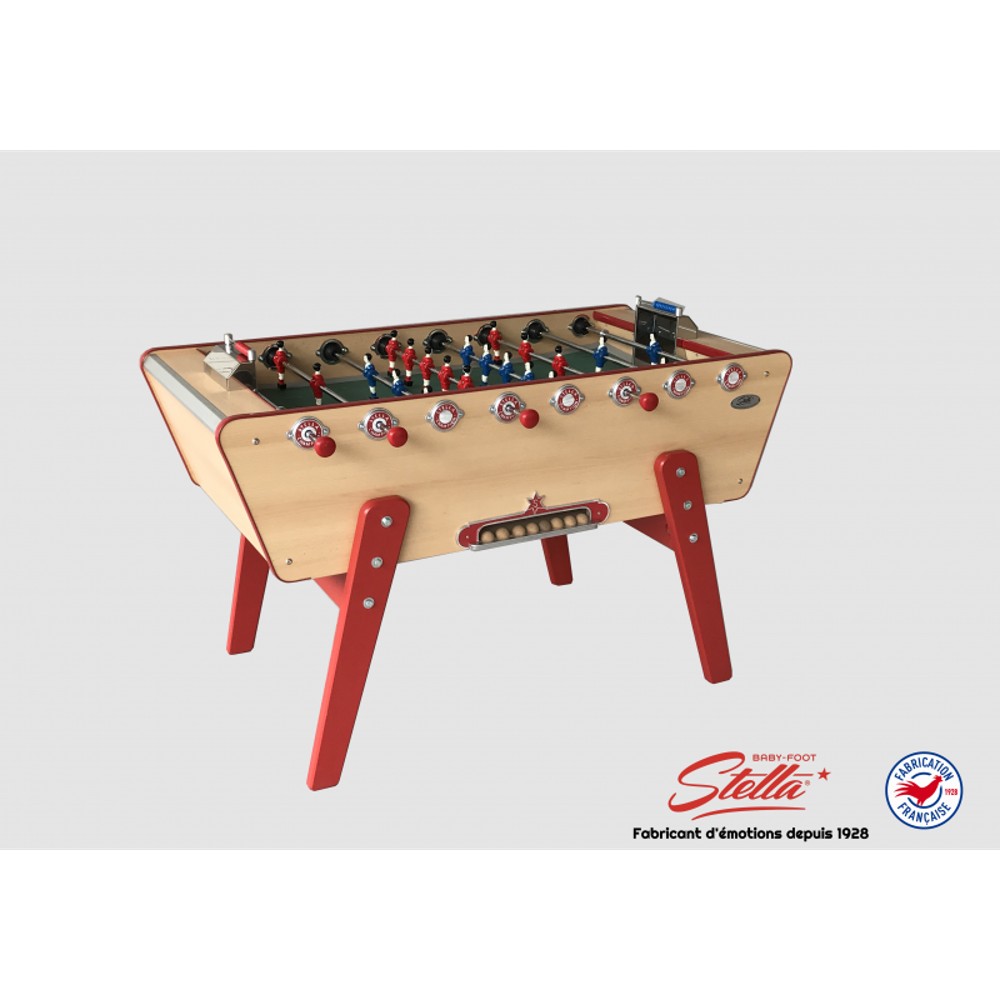 Baby-Foot-Stella-Champion-Sans-monnayeur-Pieds-Rouge