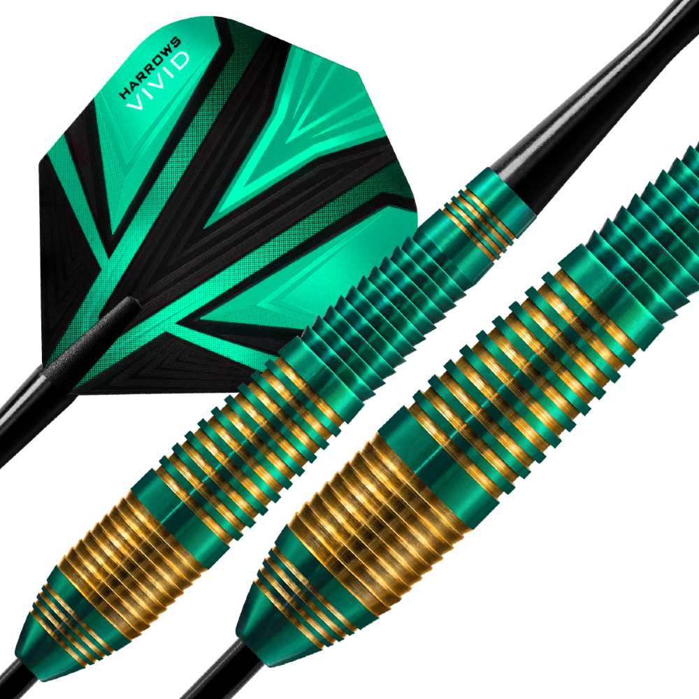 Fléchettes-Harrows-Vivid-pointe-acier-22GR-Vert