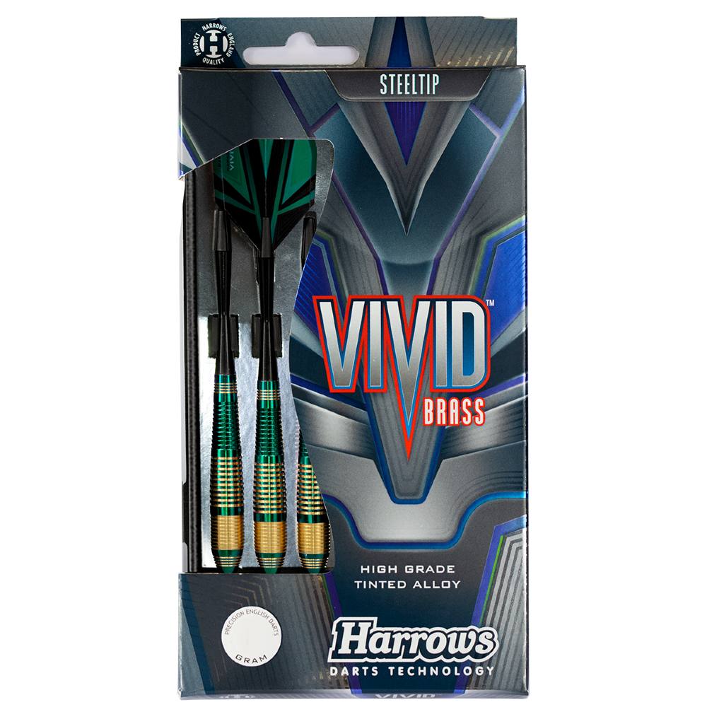 Fléchettes-Harrows-Vivid-pointe-acier-22GR-Vert