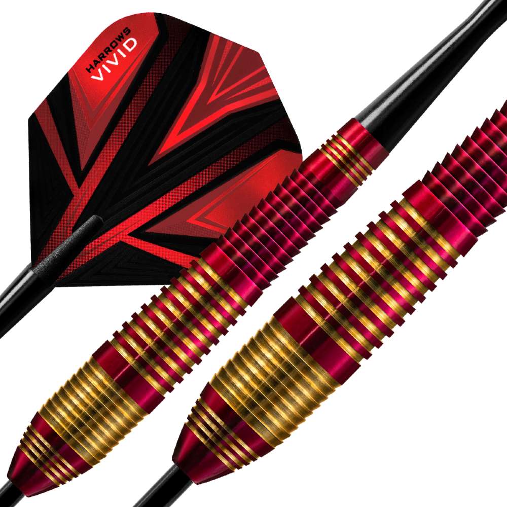 Fléchettes-Harrows-Vivid-pointe-acier-24GR-Rouge
