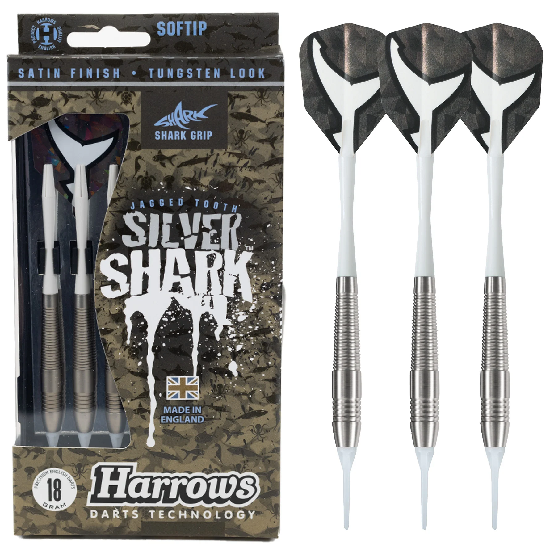 Fléchettes-Harrows-Silver-Shark-pointe-nylon-18GR-A