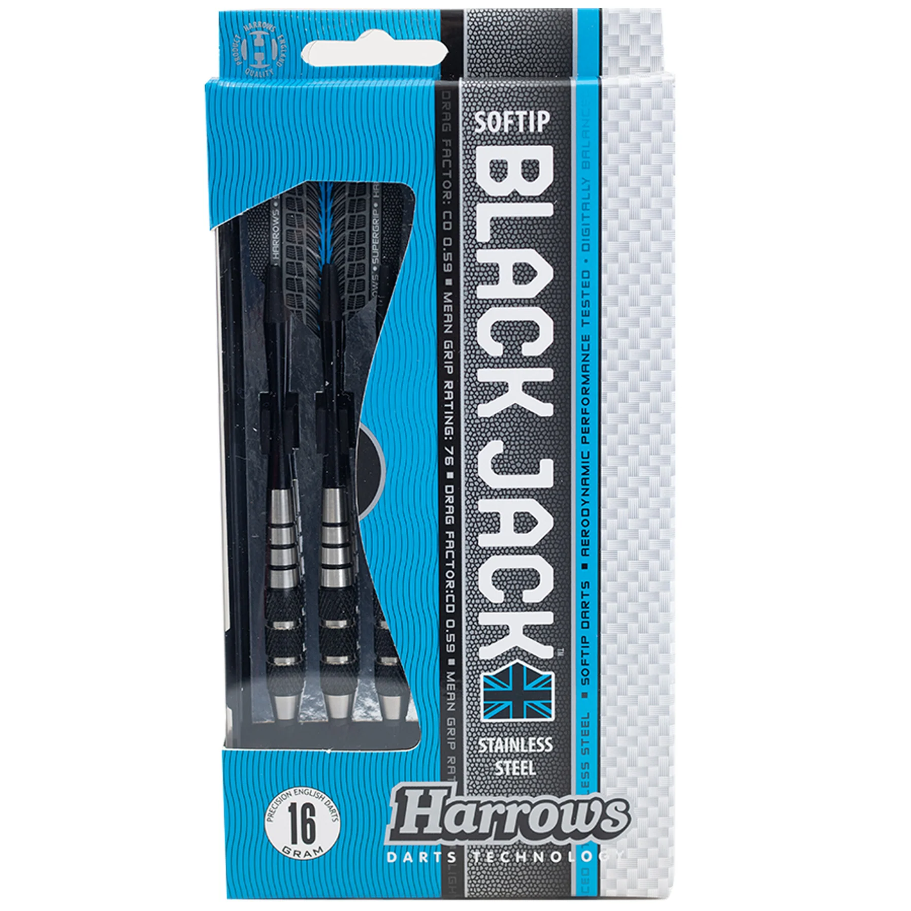 Fléchettes-Harrows-Black-Jack-pointe-nylon-20GK