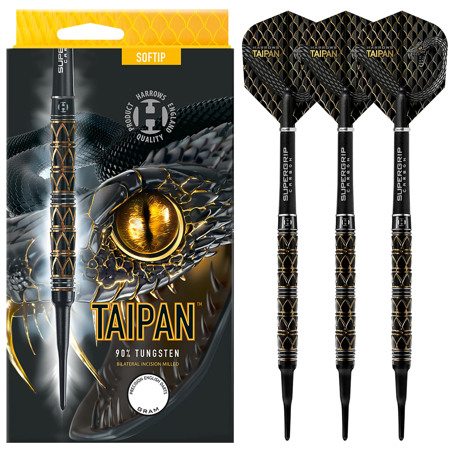 Fléchettes-Harrows-Taipan-90%-Tungstène-18GR-pointe-nylon