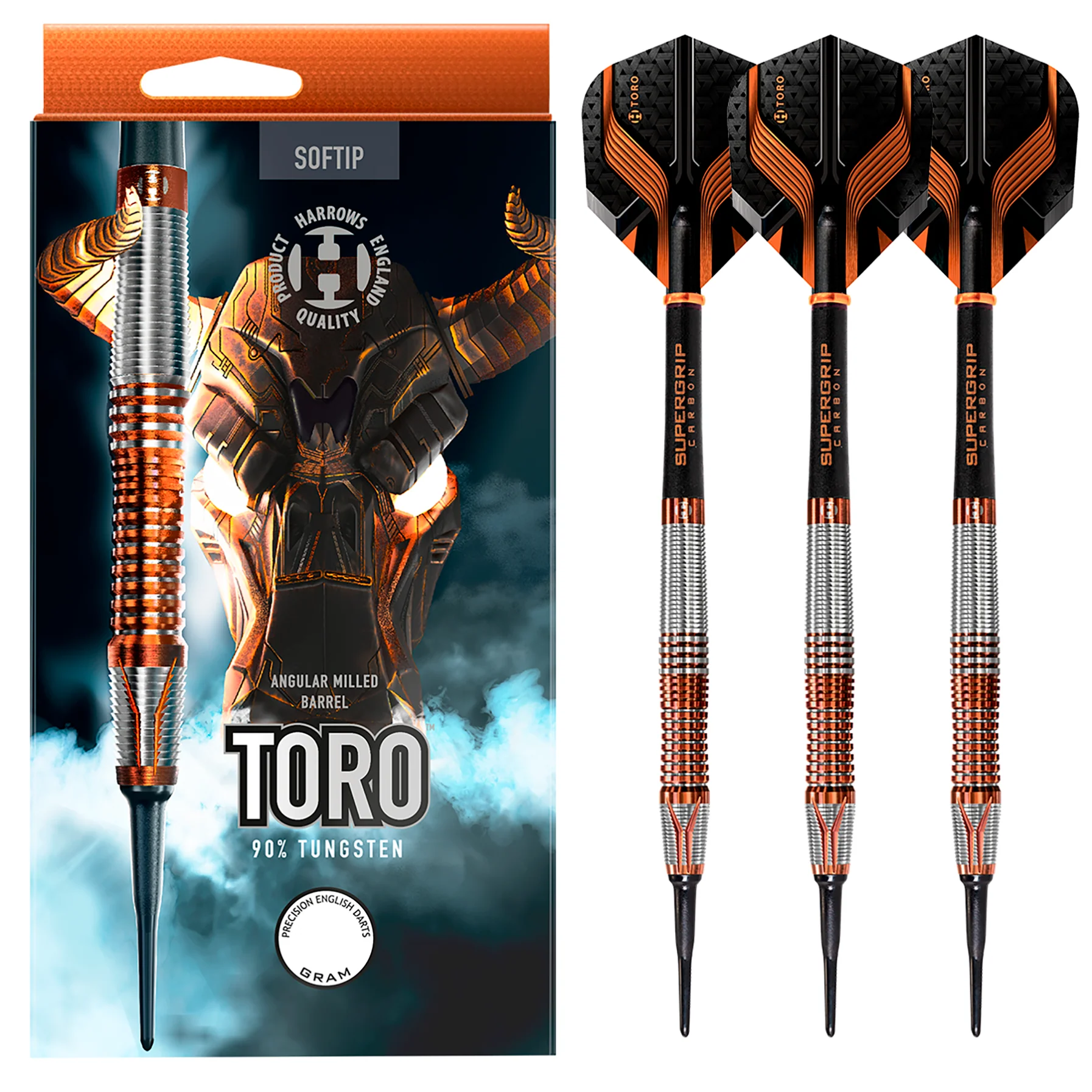 flechettes-Harrows-Toro-90%-Tungstene-18GR-pointe-nylon