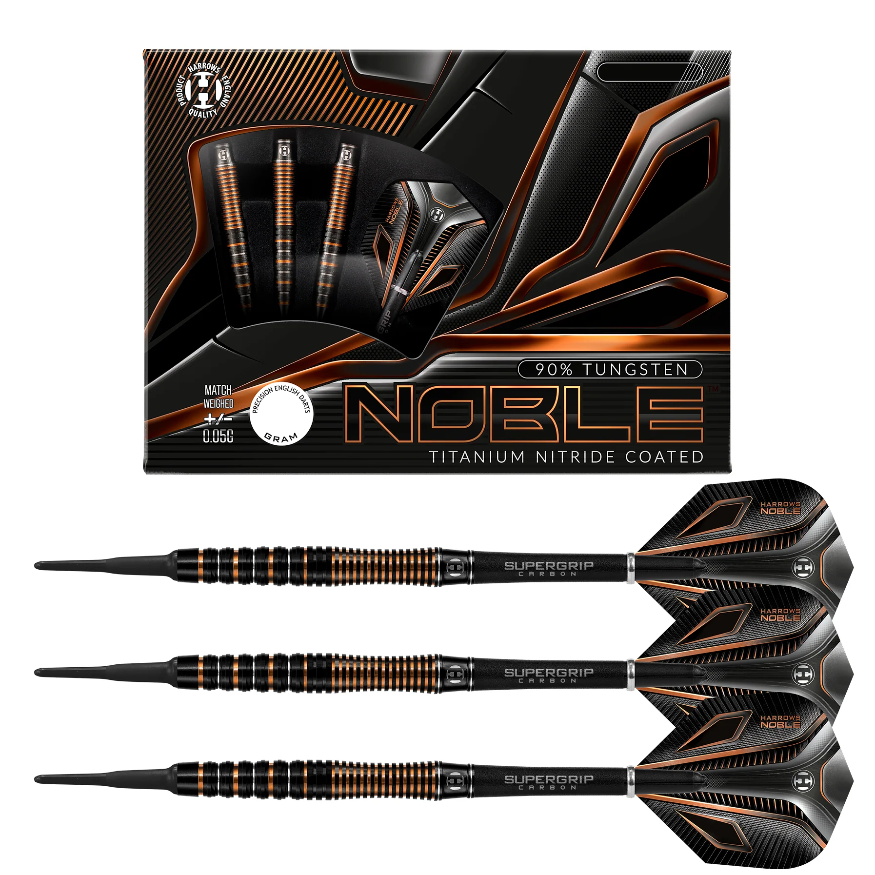 Fléchettes-Harrows-Noble-18GR-90%-Tungstène-pointe-nylon
