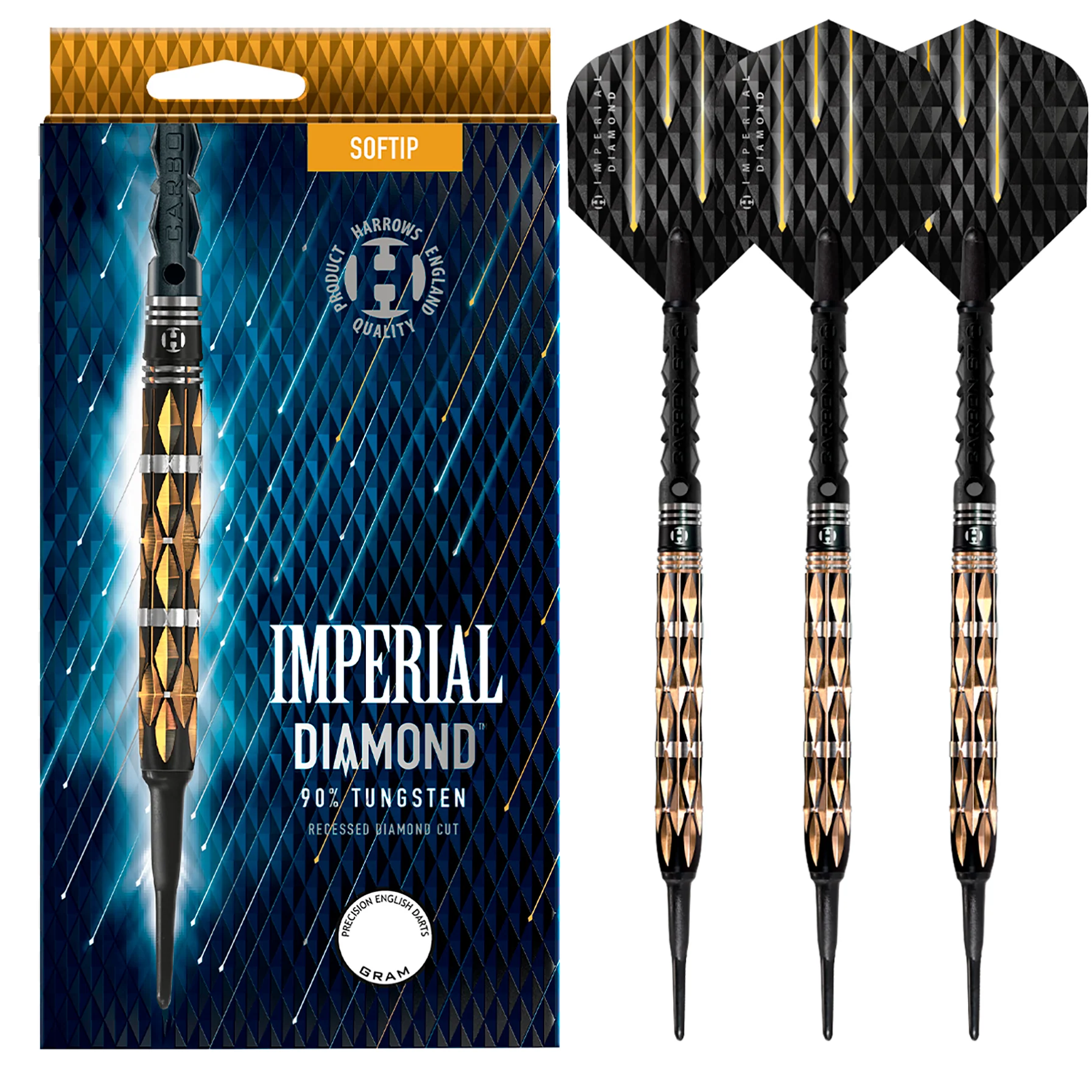 Fléchettes-Harrows-Impérial-Diamond-90%-Tungstène-18GR-pointe-nylon