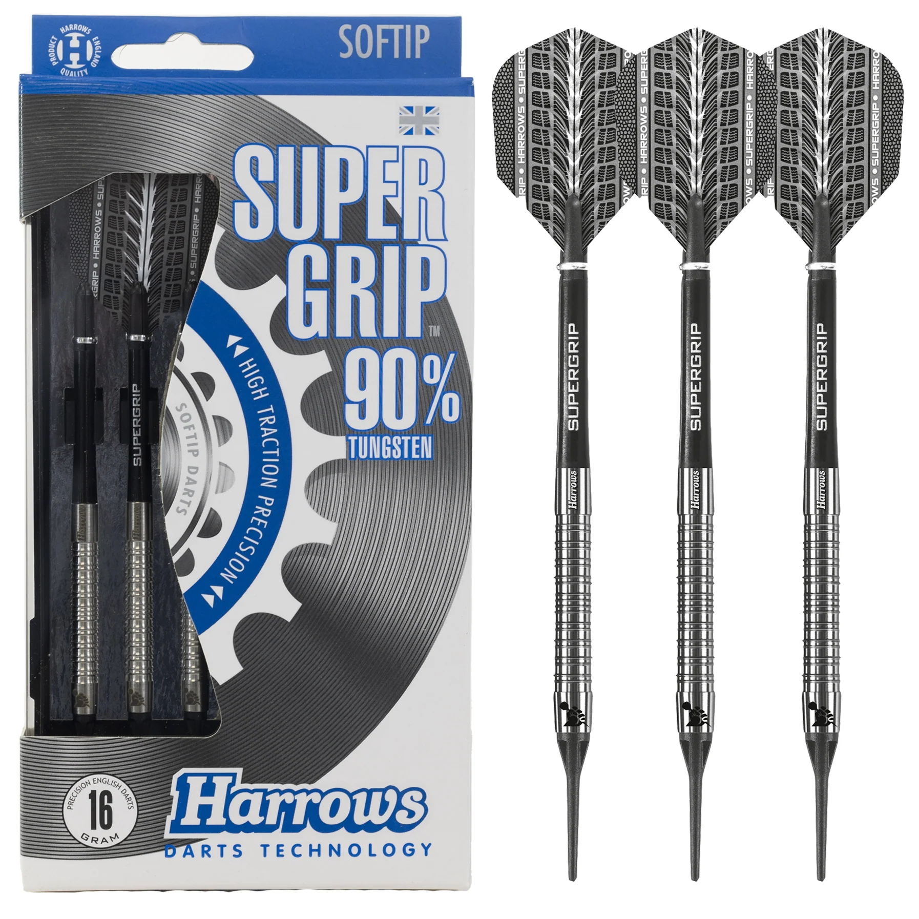 Fléchettes-Harrows-Supergrip-90%-Tungstène-pointe-nylon
