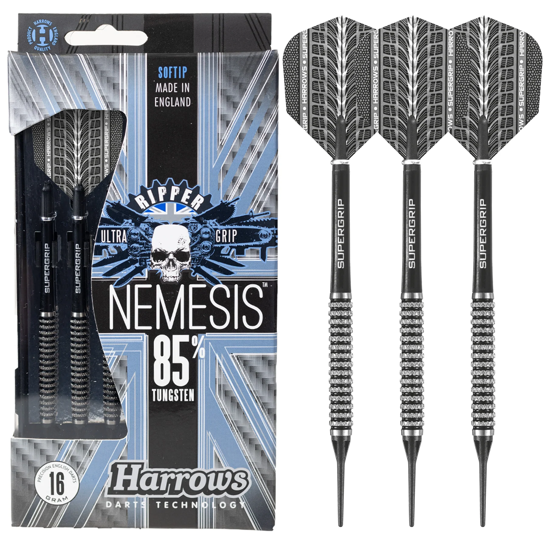 Fléchettes-Harrows-Nemesis-GK-85%-Tungstène-pointe-nylon-16GK