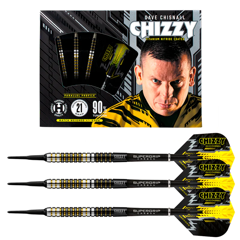 Fléchettes-Harrows-Chizzy-18GR-90%-Tungstène-pointe-nylon