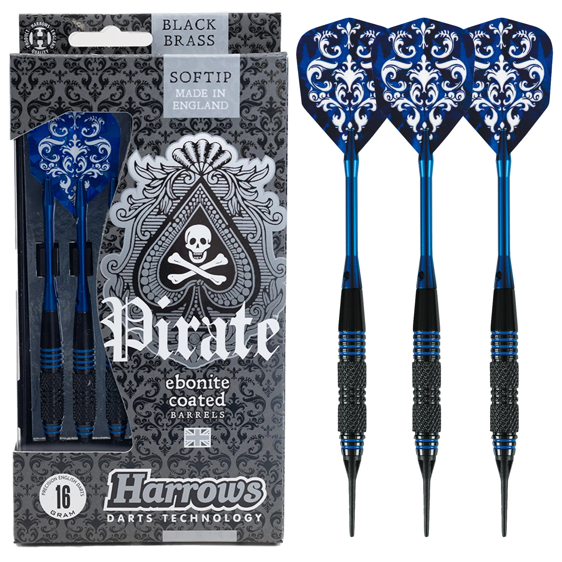 Fléchettes Harrows Pirate pointe nylon Bleu foncé-1