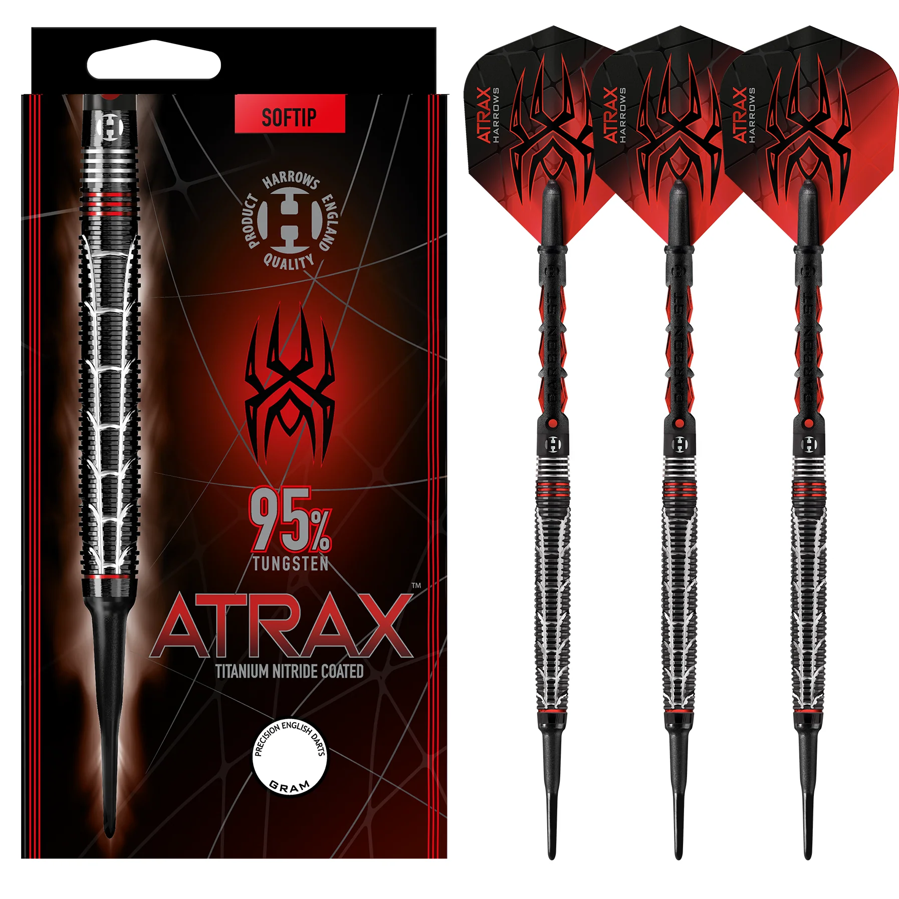 Fléchettes-Harrows Atrax-18-grammes-pointe-nylon-électronique