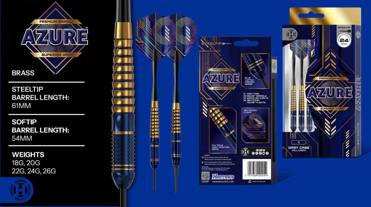 Fléchettes-Harrows-Brass-Azure-acier